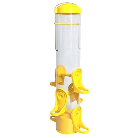 Stokes Select Thistle Bird Feeder, 15 in H, 1.1 qt, Plastic, Clear Yellow, Hanging Mounting 38224