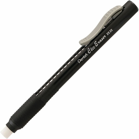 Pentel ERASER, CLIC, W/GRIP, BLACK ZE22A