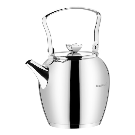 Korkmaz Butterfly 2.3 Liter Stainless Steel Kettle with Lid in Silver A026