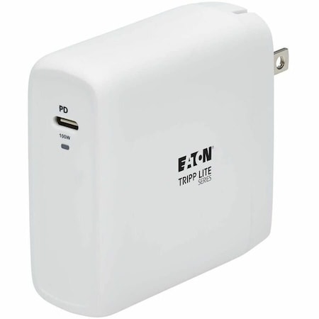 Eaton Tripp Lite Series Compact 1-Port USB-C Wall Charger - GaN Technology, 100W PD3.0 Charging, White U280-W01-100C1G