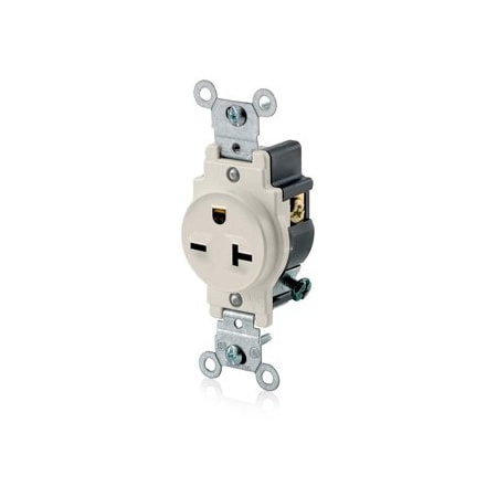 Leviton Commercial Grade Single Receptacle, 20 Amp, 250 Volt 5821-T