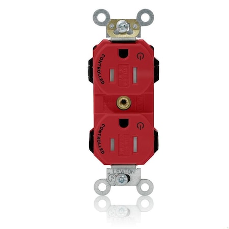 Leviton Straight Blade Receptacle, 5-15R, 15 A, 125V AC, Self-Grounded MT562-2SR