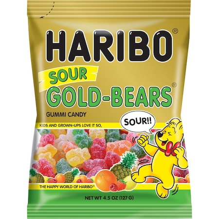 Haribo Gold-Bears Assorted Sour Fruit Flavor 4.5 Oz. Candy 117340