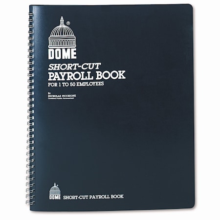 Dome Single Entry Monthly Payroll 50 Employee Record, Double-Page 7-Column Format, Blue Cover, 11x8.5 650