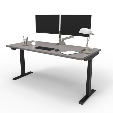 We'Re It Electric Sit Stand Desk, 46.25 H, 30 W X Laminate wood, metal, Black, Sarum Twill VL22BLK7230-8827