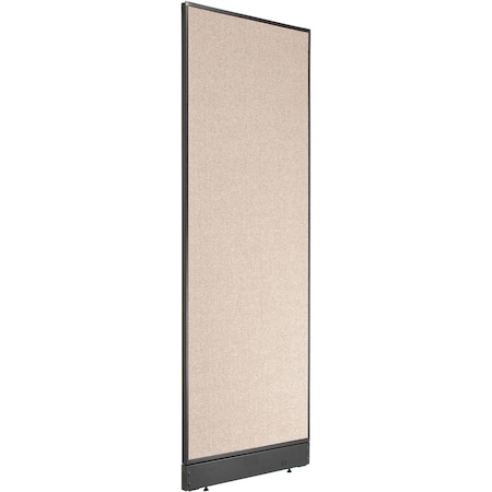 Global Industrial Interion Office Partition Panel with Pass-Thru Cable, 24-1/4"W x 76"H, Tan 277662PTN