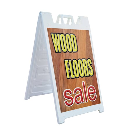 Signmission Wood Floors Sale, A-Frame & 2 Decals Installed, Heavy-Duty Plastic Frame SBHD-D-2436-Wood Floors Sale