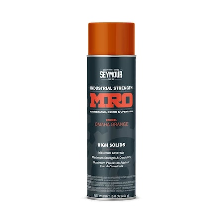 Seymour Midwest MRO Industrial High-Solids Spray Paint, Omaha Orange, 16 oz 6201450-1