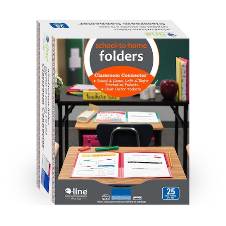 C-Line Products 8-1/2" x 11" Blue Classroom Connector School-to-Home Folders, 25/BX 32005