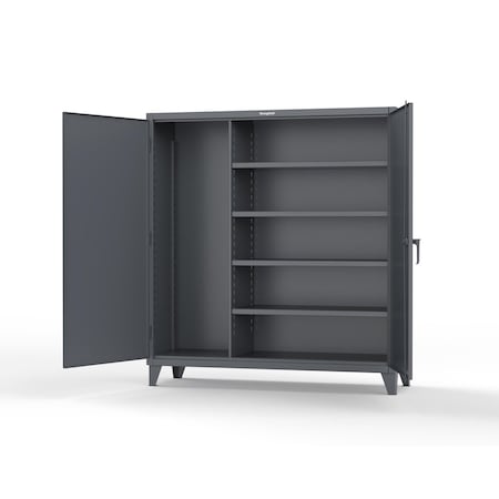 Strong Hold 7 GA Industrial Shop Table with Riser Shelf T6036RS