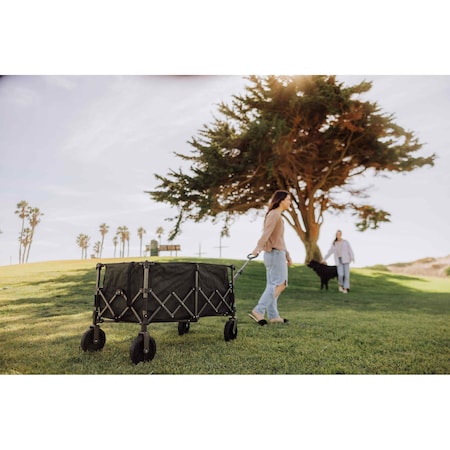 Picnic Time Family Of Brands Wilderness Collapsible Folding Wagon, Black Olive and Gray 740-00-175-000-0