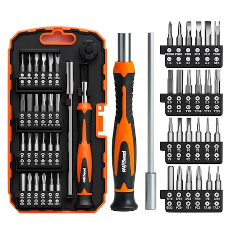 Av Steel Precision Screwdriver Set 51-in-1, Small Screwdriver Kit with Portable Storage Case AV-130200
