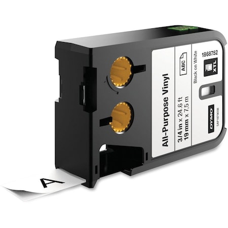 Dymo Cartridge Label, Black/White, Labels/Roll: Continuous 1868752
