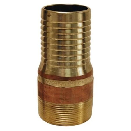 Dixon King Combination Nipple, 1-1/4 in x 3-15/16 in L Hose Shank x MNPT, Brass, Domestic BST15