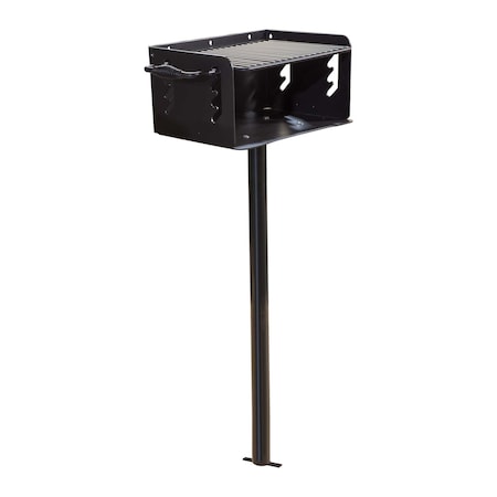 Leisure Craft In-Ground Mount Black Enamel Outdoor Grill, Black LC120-STD-IG