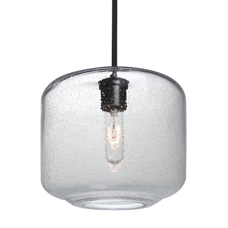 Besa Lighting Besa Niles 10 Stem Pendant, Clear Bubble, Black Finish, 1x 60W MAX E26 Base 1TT-NILES10CL-BK
