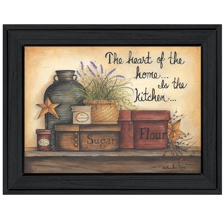 Homeroots Heart of the Home 7 Black Framed Print Kitchen Wall Art 406561