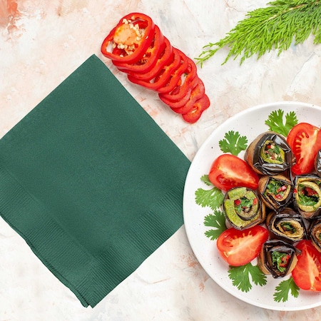 Smarty Had A Party Durable Hunter Green Paper Beverage/Cocktail Napkins, 600PK 803124B-CASE