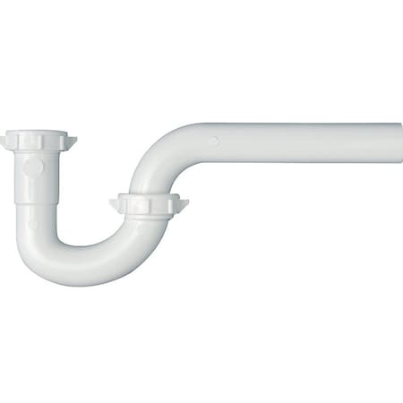 Plumb Pak P-Trap, 1-1/2 x 1-1/2, 1-1/2 x 1-1/4 in, Slip, Plastic, White PP940W