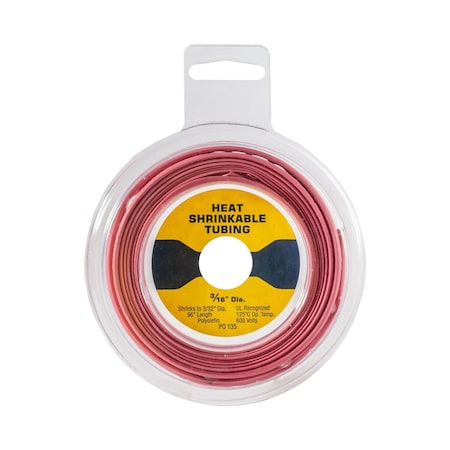 Auveco Thin-Wall Heat Shrink Tubing 3/16in 22-18 Gauge, Red 25016