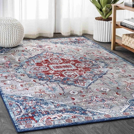 Jonathan Y Modern Persian Vintage Medallion Red/Navy 5 ft. x 8 ft. Area Rug MDP104A-5