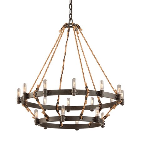 Troy Lighting Pike Place 18 Light Chandelier 32 In. Heritage Bronze F3128-HBZ