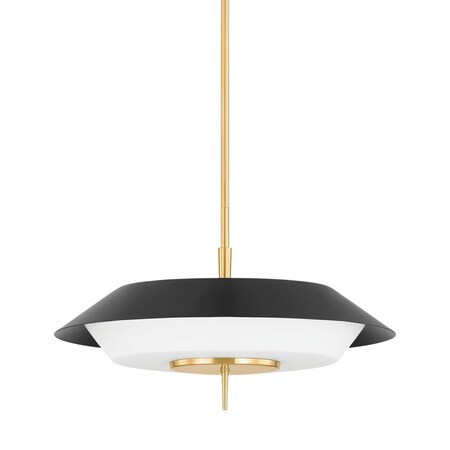 Hudson Valley Lighting Westport 4 Light Pendant 24 In. Aged Brass/Soft Black 4304-AGB/SBK