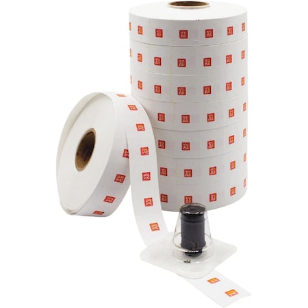 Centurion Monarch OEM Do it Best Branded 0.85'' x 0.78'' White Label with Replacement Ink Roller, 8 Rolls 1136DIB2