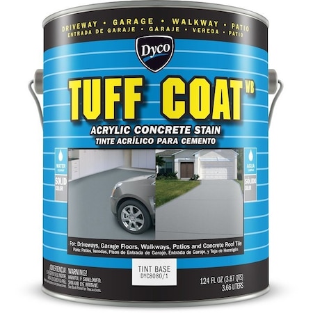 Dyco TUFF COAT Concrete Stain, Satin, White, Liquid, 1 gal DYC8080/1