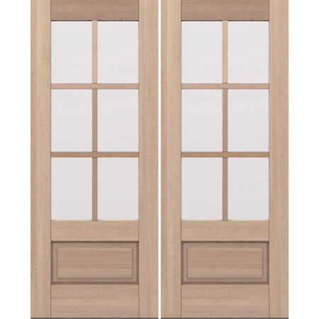 Doornmore G7506, 66.5" x 82" ( 2x32" Door) Left Hand, Mahogany SDL 6 Lite, 3/4 Lite Exterior Door G7506-SW-3280_2_LI