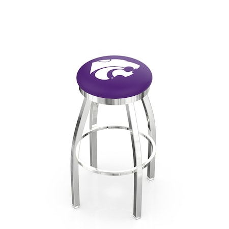 Holland Bar Stool Co 30" Chrome Kansas State Swivel Bar Stool, Accent Ring L8C2C30KnsasS
