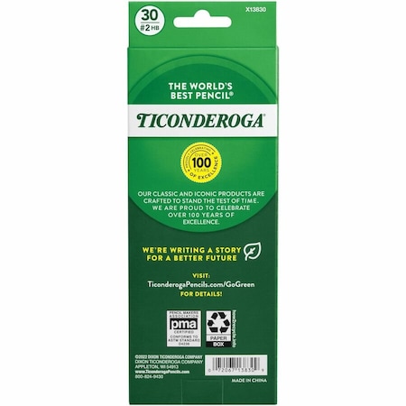 Dixon Ticonderoga Pencil, Yellow, Round, PK30 DIX13830