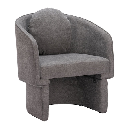 Homeroots 28" Gray Upholstered Club Chair And Toss Pillow 564976