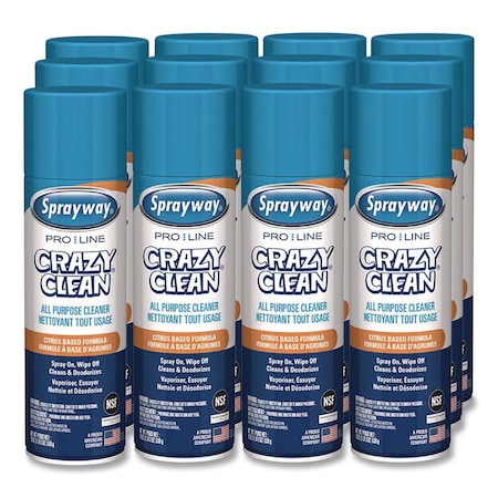 Sprayway Orange Citrus Crazy Clean, Orange Scent, 19 oz Aerosol Spray, PK12 SW985