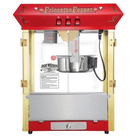 Great Northern Popcorn Princeton 8oz Popcorn Machine w/ Stainless-Steel Kettle, Reject Tray, Warming Light and Accessories 83-DT6180