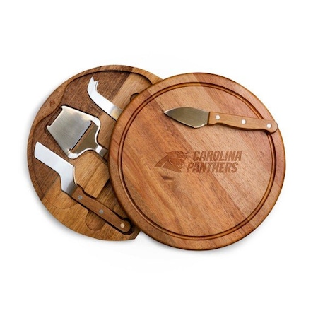 Picnic Time Family Of Brands Carolina Panthers - Acacia Circo Cheese Cutting Board & Tools Set, (Acacia Wood) 855-04-512-053-2