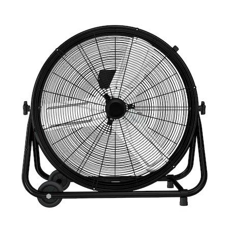 Edendirect 24 inch 3 Speeds Industrial Drum Fan in Black with 1 3 HP PSC Motor and 360 degree Adjustable Tilt ZR-FGD-24T-Black