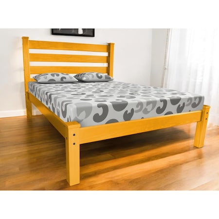 Homeroots Yellow Solid Wood Twin Bed Frame 546740