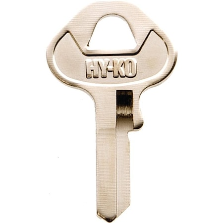 Hy-Ko Key Blank, Brass, Nickel, For: Master Cabinet, House Locks and Padlocks 11010MH2
