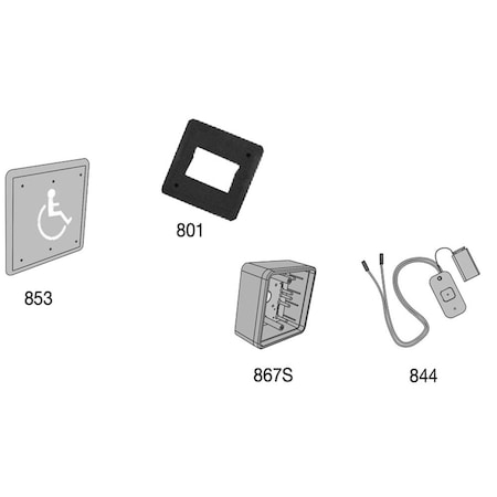 Lcn Actuator, Wall Mount, Logo, Wireless, Surface, 4-3/4in x 4-3/4in 8310-3853WS
