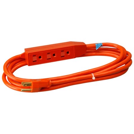 Dendesigns 04006ME 9 ft. Orange 3 Outlet Appliance Cord Power Center DE798977