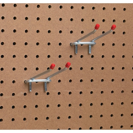 Unbranded 4''Double Arm Safety Tip Straight Pegboard Hook, 2-Count 216143