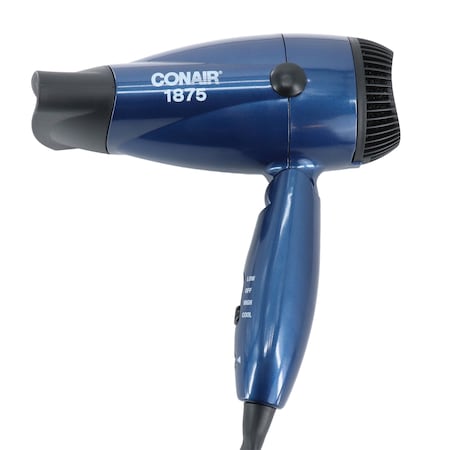 Conair 2 Speed Dual voltage 1875 Watt Compact Folding Ionic Hair Dryer in Dark Blue 157XN