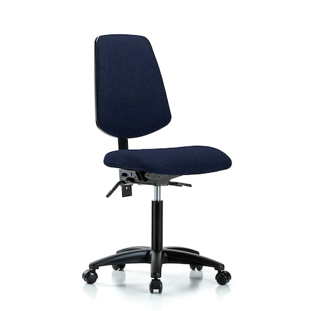 Blue Ridge Ergonomics Fab Med Bench Chair, Bk, Cast, Navy, No Arms, 22" to 29" Height, Dark Blue BR-FMBCH-MB-RG-T1-A0-NF-RC-F45
