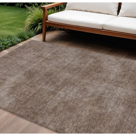 Homeroots 9' X 12' Brown Washable Indoor Outdoor Area Rug 598804