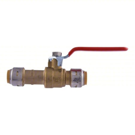 Sharkbite Manual 2-Way Ball Valve, Push, Brass UR24735G