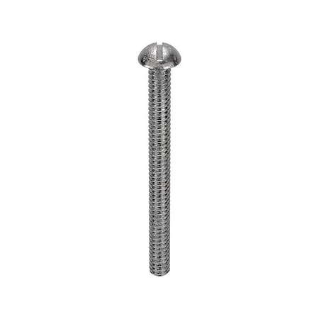 Zoro Select #12-24 x 3 in Slotted Round Machine Screw, Passivated Stainless Steel, 50 PK 1-srm-12c-300