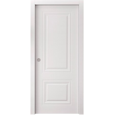 Sartodoors Sliding Pocket Door 30 x 96 inches, BASIC 9772 White, Kit Rail Hardware, Solid Wood Interior Bedr BASIC9772PD-SKIN-3096