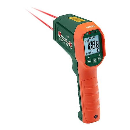 Extech Thermometer, Dual, -4 to 1202F IR320-NIST