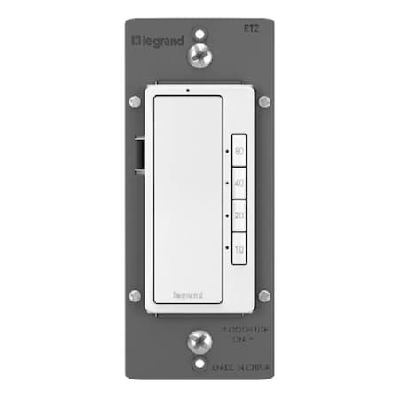 Legrand radiant RT2W Digital Timer, 15 A, 120 V, 600 W, 10, 20, 40, 60 min Time Setting, White RT2WCCV4